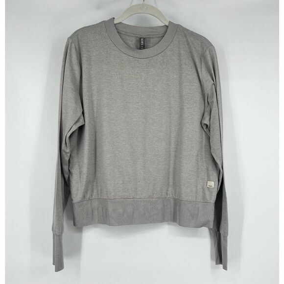 Vuori Long Sleeve Halo Crew Dream Knit Pale Grey Heather Size Large Long Sleeve - Picture 3 of 10
